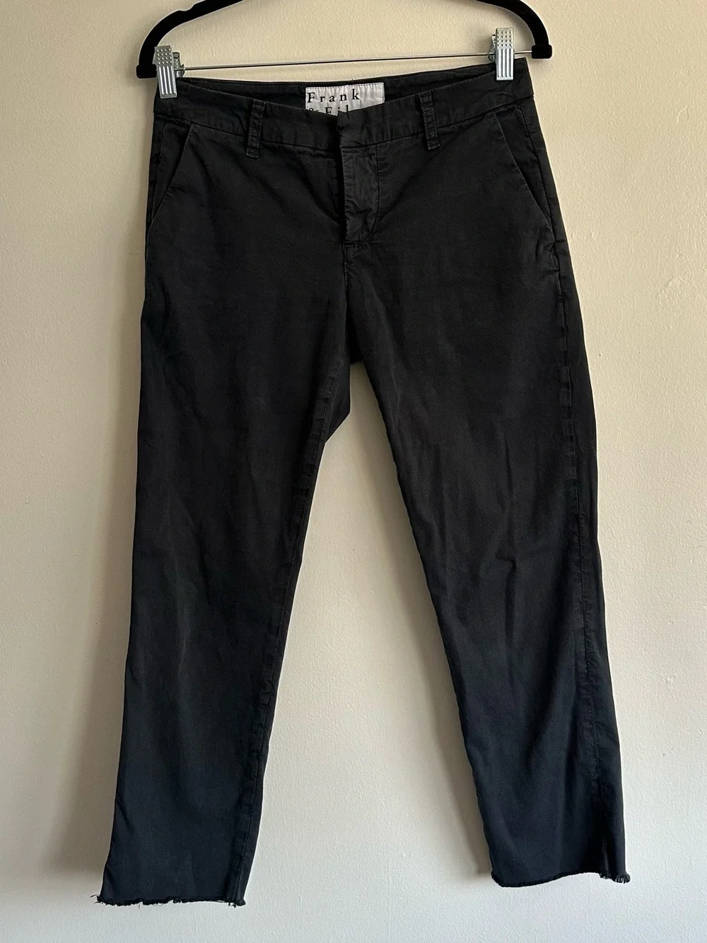 Frank & Eileen Women Wicklow Italian chino Trouser Raw Hem Washed Black - Picture 2 of 9